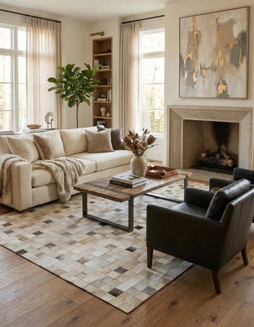 8' x 9' 11 Cowhide Stocks Rug