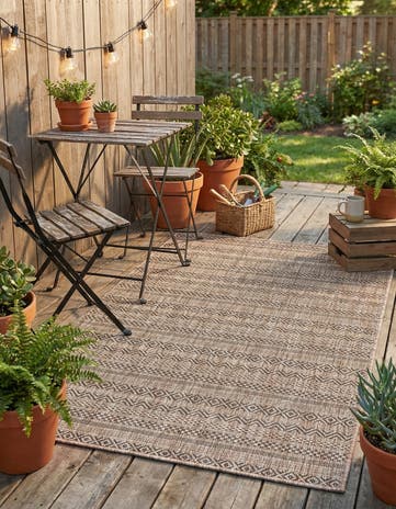 3' x 5' 3 Easy-Clean Ribbon Indoor / Outdoor Rug