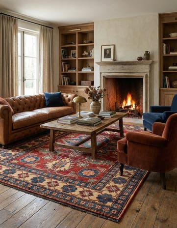 4' 6 x 6' 10 Hand Knotted Kazak Wool Rug