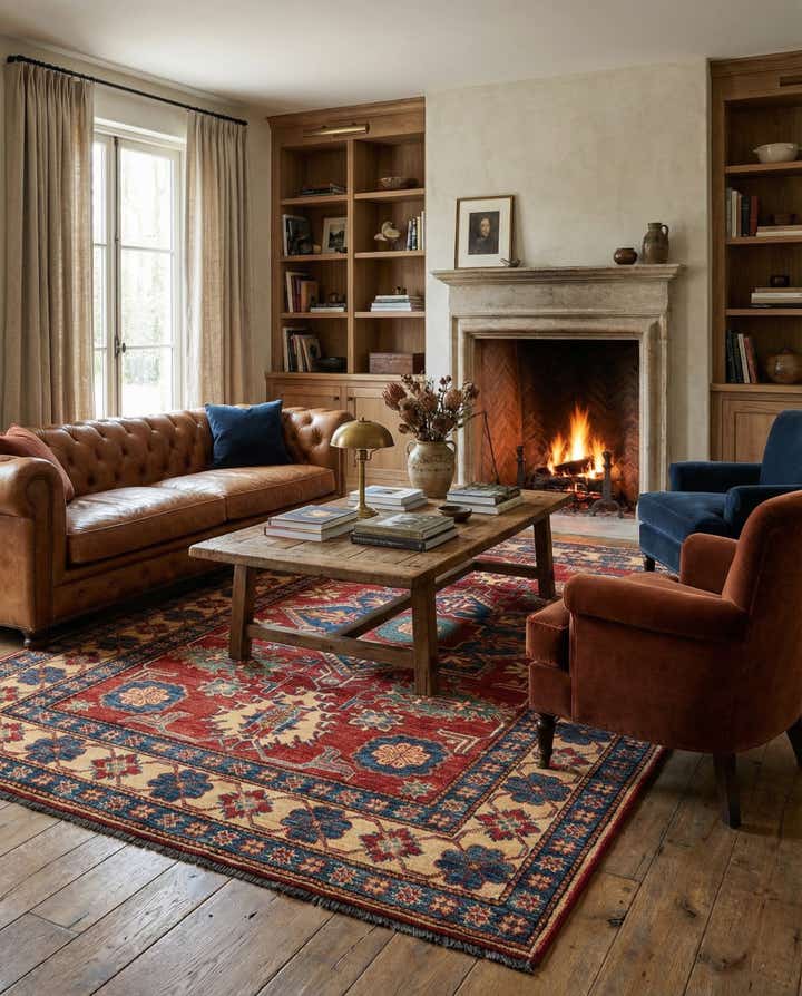 4' 6 x 6' 10 Hand Knotted Kazak Wool Rug