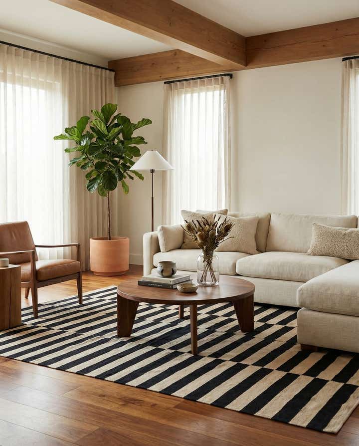 5' 5 x 7' 7 Hand Woven Kilim Modern Wool Rug