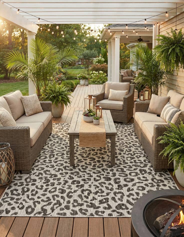 Detail image of 9' x 12'  Washable Safari Indoor / Outdoor Rug