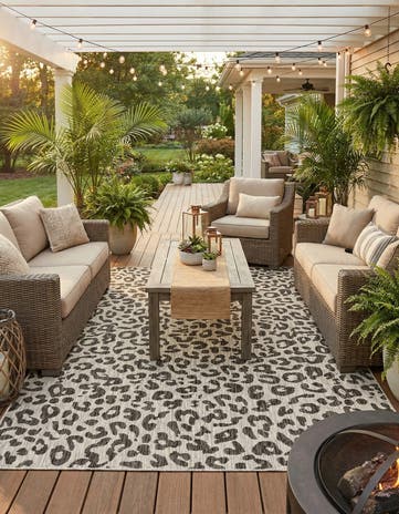 9' x 12' Easy-Clean Safari Indoor / Outdoor Rug