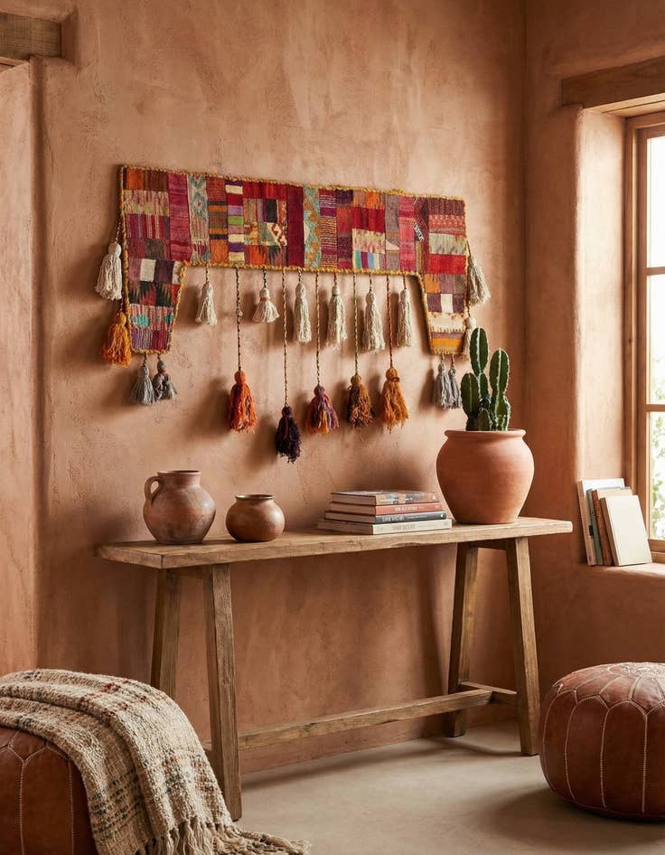 Detail image of  1' 8 x 4' 5  Hand Woven Wall Art Wool Rug