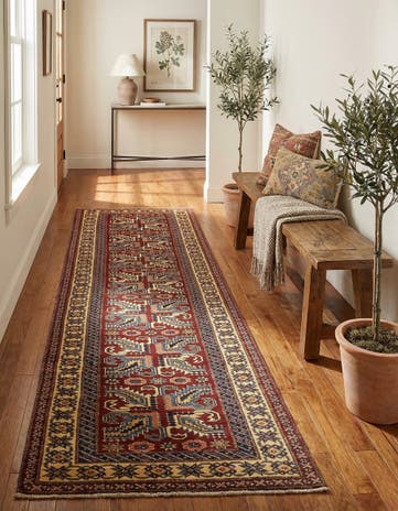 2' 9 x 9' 9 Hand Knotted Kazak Runner Rug