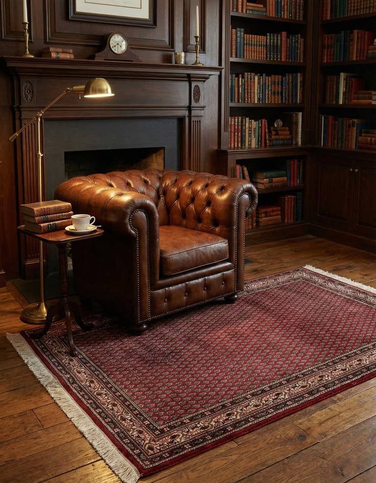 Detail image of 4' x 5' 9  Hand Knotted Mir Wool Rug