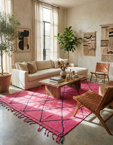 6' 6 x 9' 8 Hand Knotted Moroccan Wool Rug