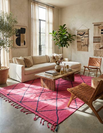6' 6 x 9' 8 Hand Knotted Moroccan Wool Rug