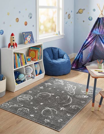 2' 2 x 2' 11 Planets Whimsy Kids Rug