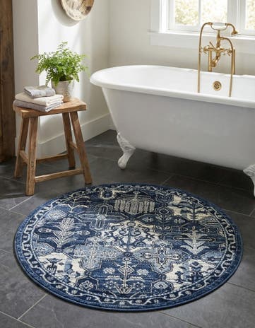 Blue Miranda Round Rug