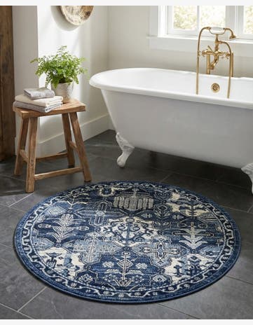 Blue Miranda Round Rug