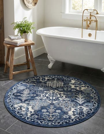 Blue Miranda Round Rug