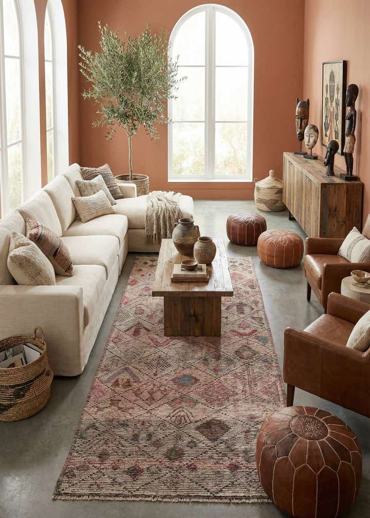5' x 15' 3 Hand Knotted Moroccan Wool Runner Rug