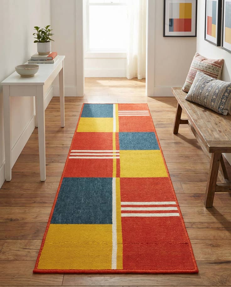Detail image of 2' x 6' Easy-Clean Modern Indoor / Outdoor Runner Rug