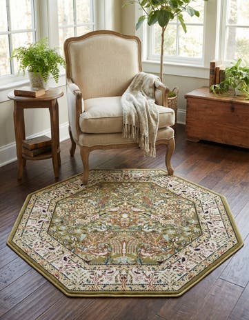 4' x 4' Nain Design Octagon Rug
