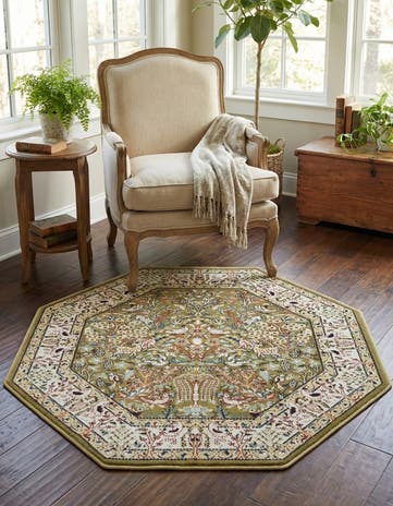 4' x 4' Nain Design Octagon Rug