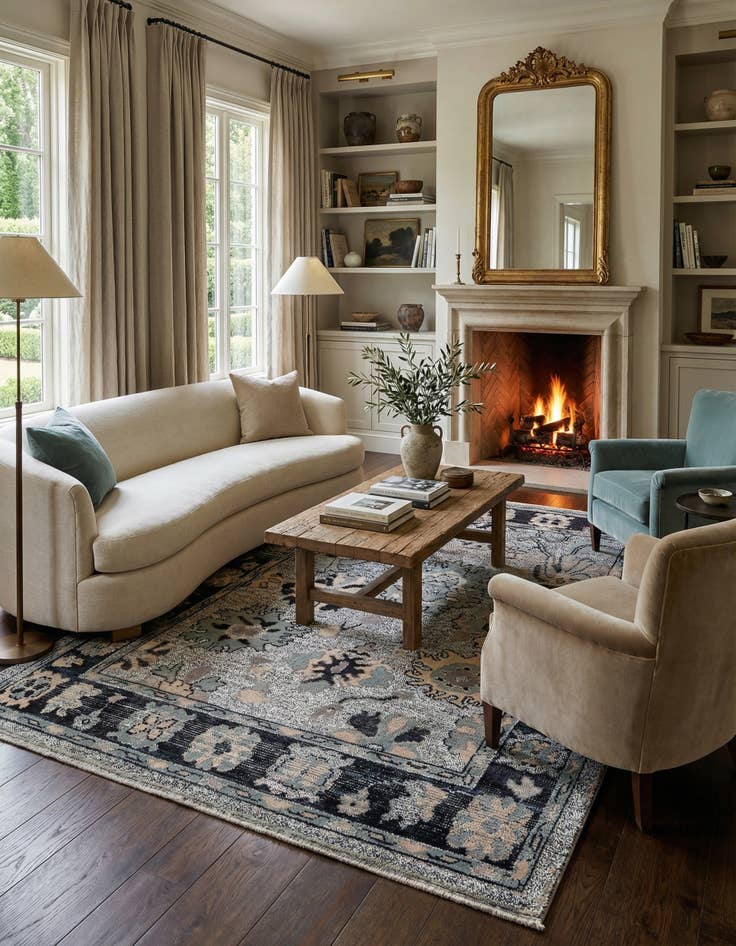 Detail image of 8' 2 x 10' 3 Hand Knotted Oushak Wool Rug