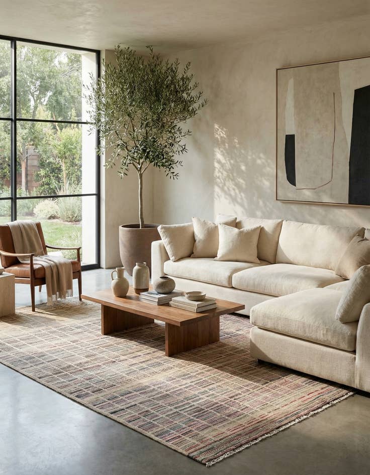 Detail image of 6' 6 x 9' 2  Hand Knotted Moroccan Wool Rug