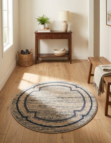 Gray Oasis Round Rug