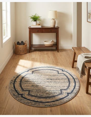Gray Oasis Round Rug