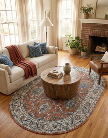 Salmon Pink Nyla Oval Rug