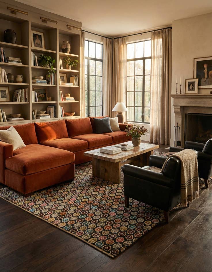 Detail image of 6' 2 x 9' 3  Hand Knotted Darya Wool Rug