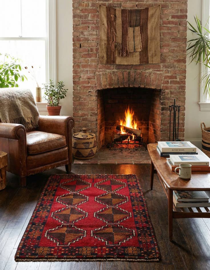 Detail image of 2' 11 x 4' 6  Hand Knotted Balouch Persian Wool Rug