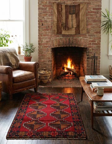 2' 11 x 4' 6 Hand Knotted Balouch Persian Wool Rug
