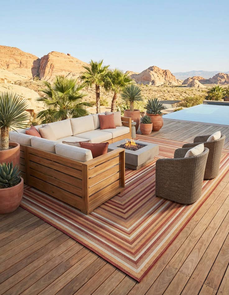 Detail image of 12' x 16'  Washable Baja Indoor / Outdoor Rug