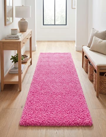 2' x 6' Solid Shag Runner Rug