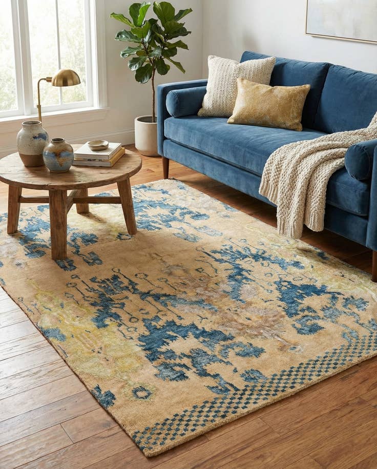 Detail image of 4' 10 x 7' 8 Hand Knotted Darya Rug