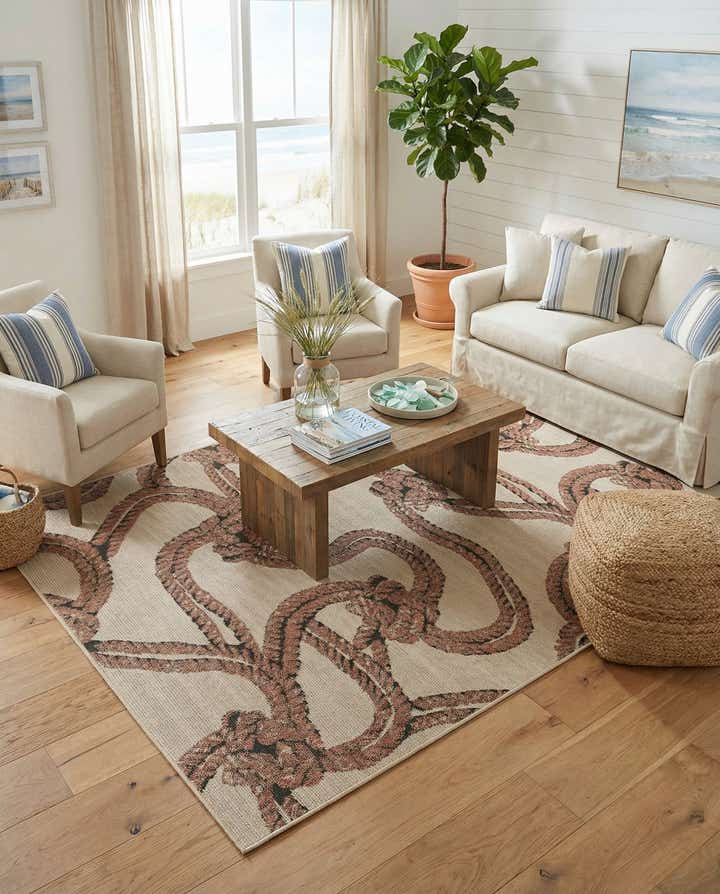 6' x 9' Easy-Clean Coastal Indoor / Outdoor Rug