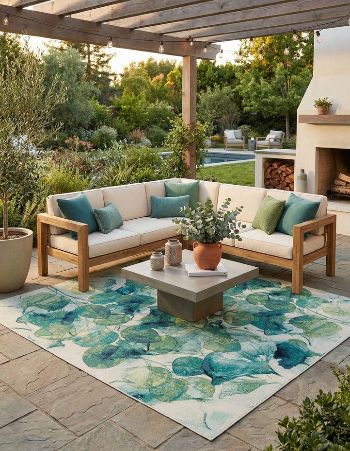 10' x 10' Easy-Clean Botanical Indoor / Outd...
