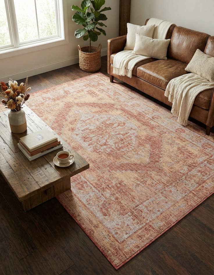 Detail image of  6' x 9'  Washable Traditional Indoor / Outdoor Rug