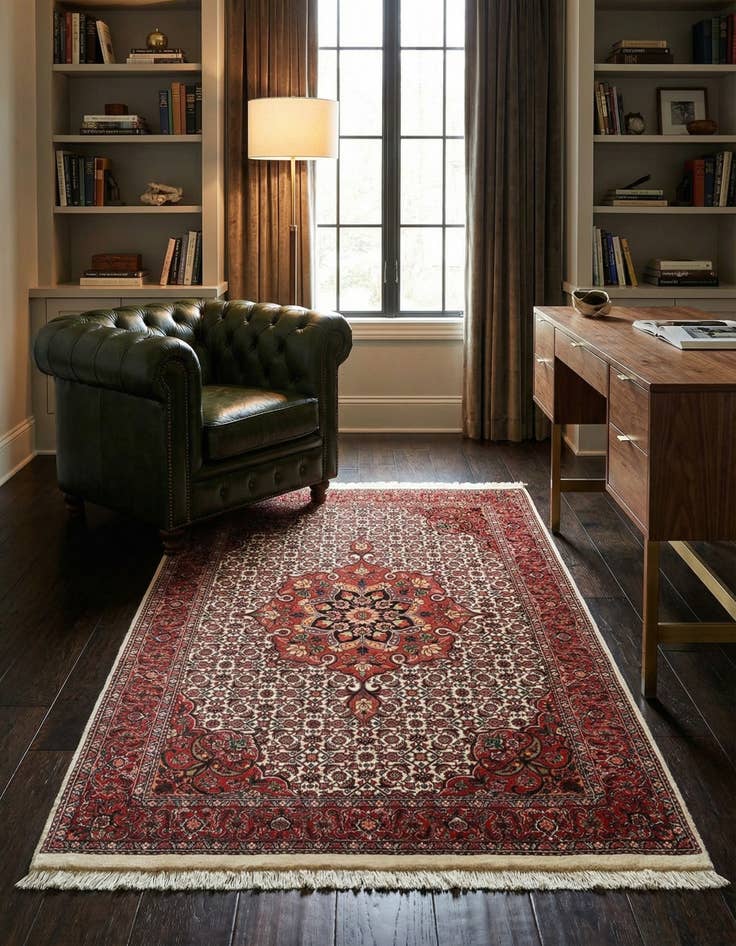 Detail image of  3' 8 x 5' 11 Bidjar With Silk Rug