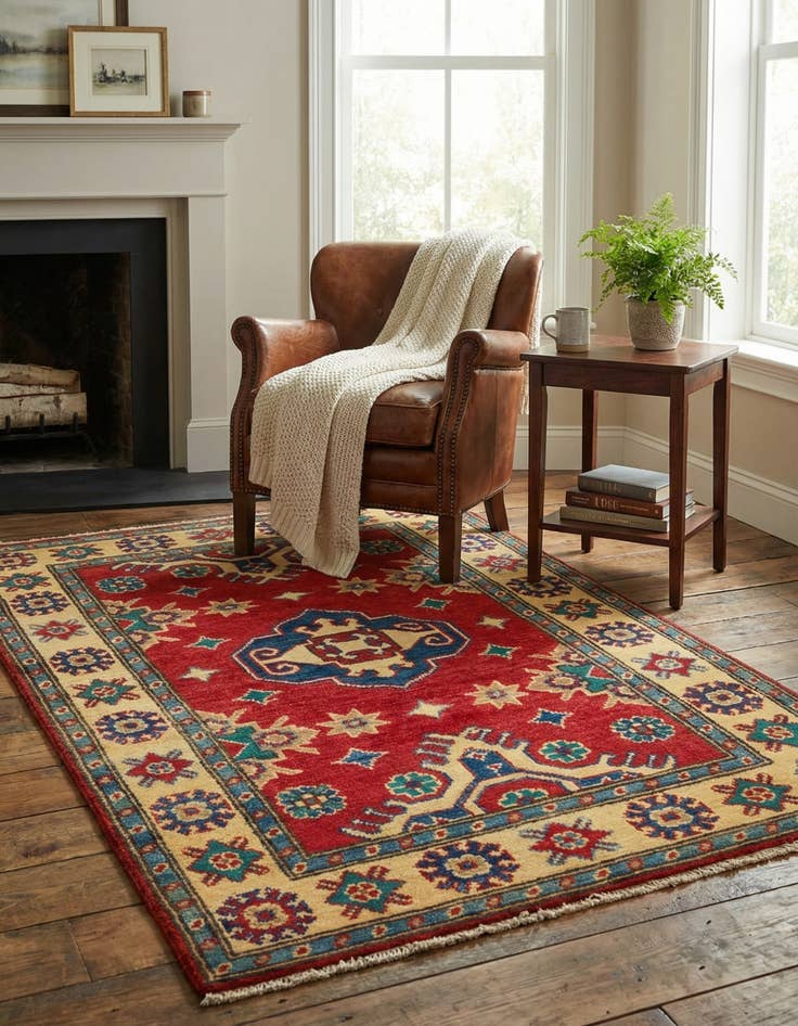 Detail image of 2' 8 x 4' 1  Hand Knotted Kazak Rug