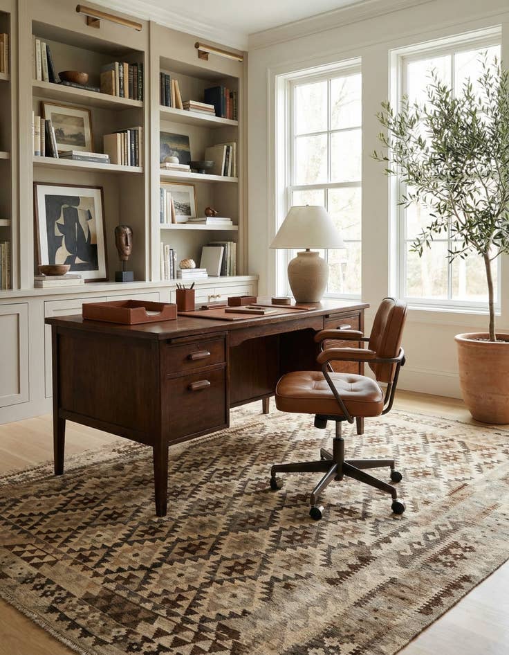 Detail image of 6' 11 x 9' 6  Hand Woven Kilim Maymana Wool Rug