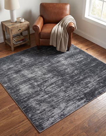 Black Asha Square Rug