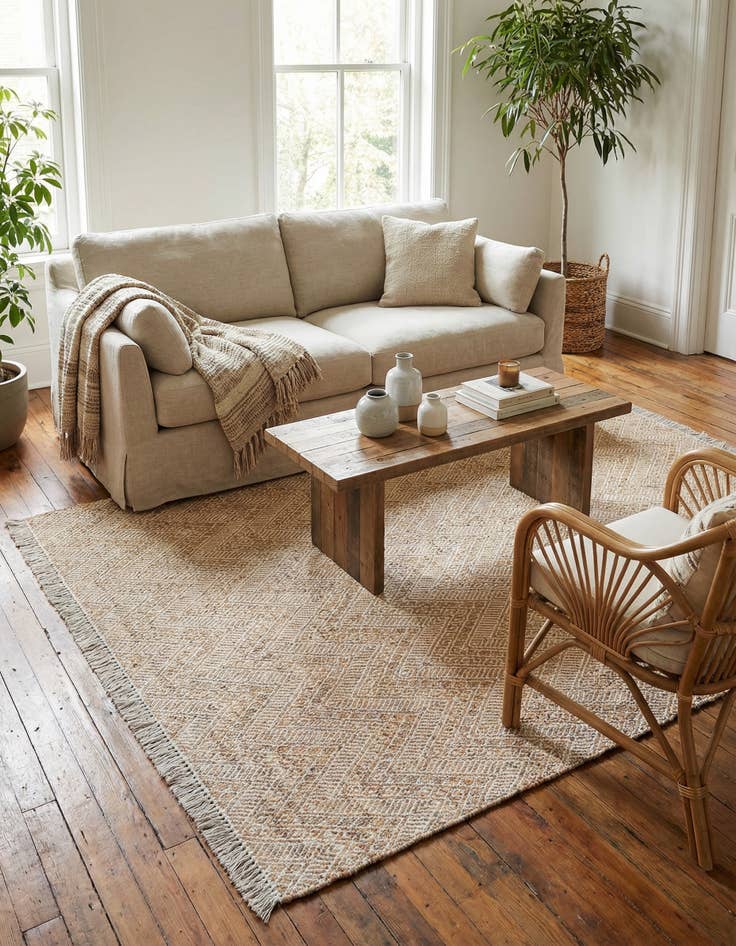 Detail image of 7' 10 x 10'  Hand Braided Jute Rug