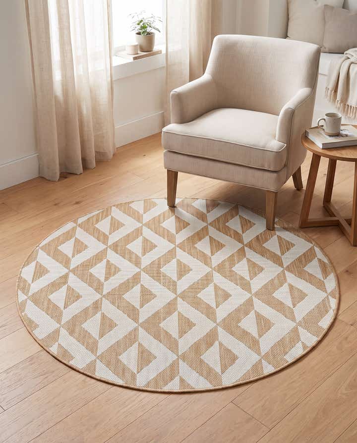 4' x 4' Easy-Clean Jill Zarin Napa Indoor / Outdoor Round Rug