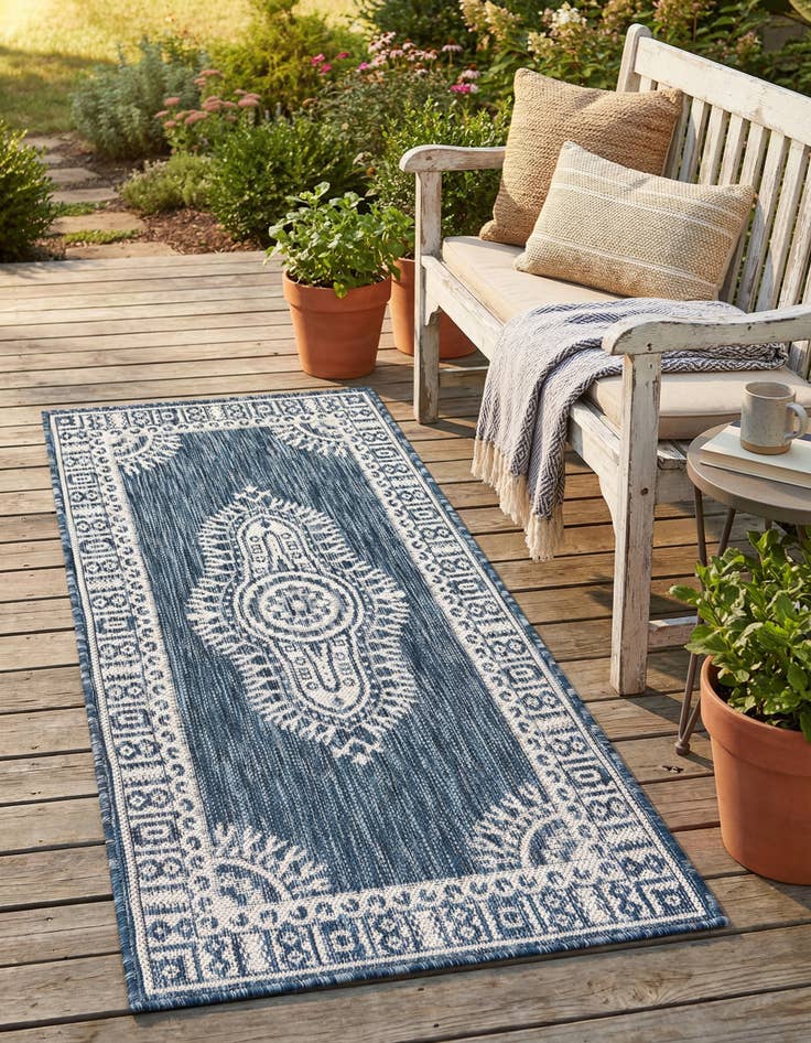 Detail image of 2' x 4'  Washable Traditional Indoor / Outdoor Runner Rug