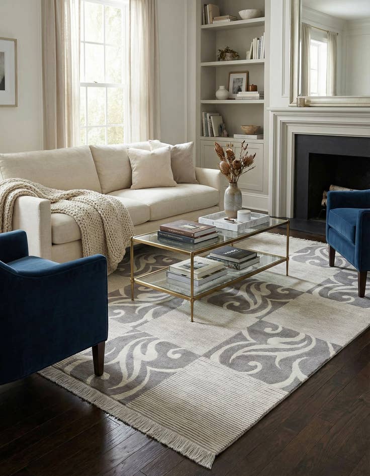 Detail image of 5' 9 x 7' 11  Hand Knotted Darya Wool Rug