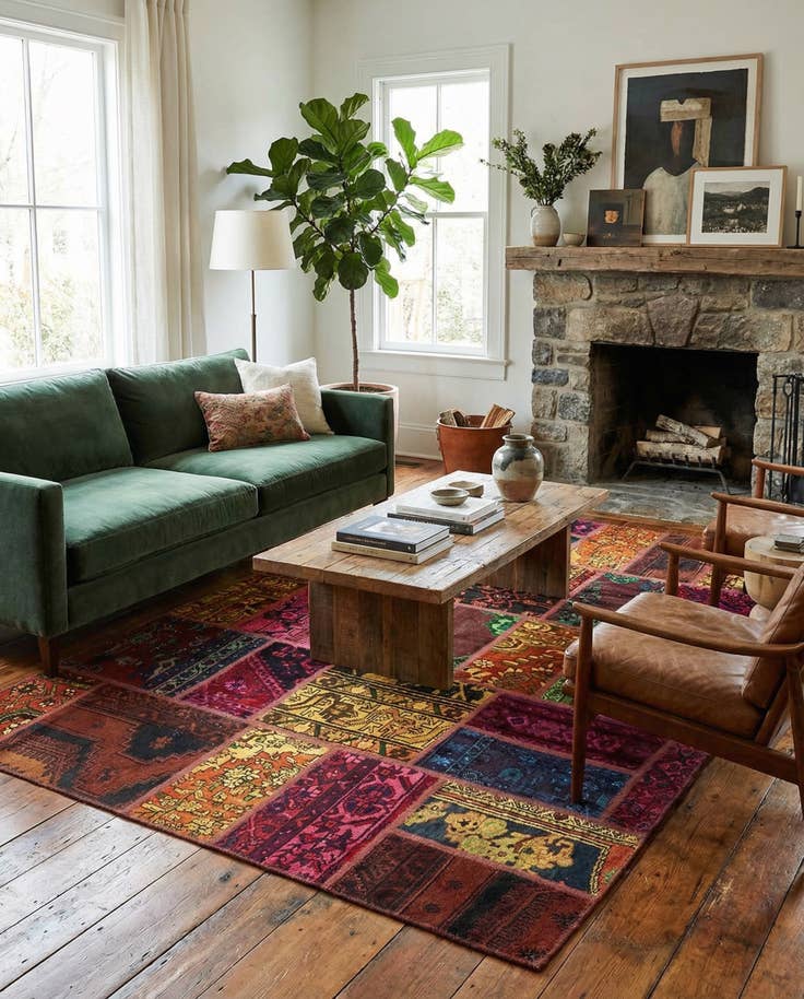 Detail image of 5' 8 x 7' 7 Hand Knotted Ultra Vintage Persian Wool Rug