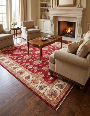 5' 7 x 8' Hand Knotted Ziegler Rug