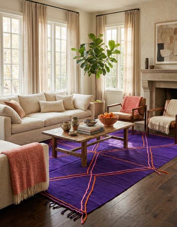6' 7 x 9' 7 Hand Knotted Moroccan Wool Rug