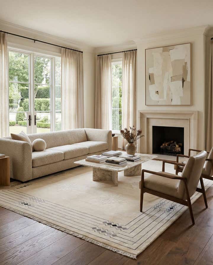 8' x 10' Hand Knotted Darya Wool Rug