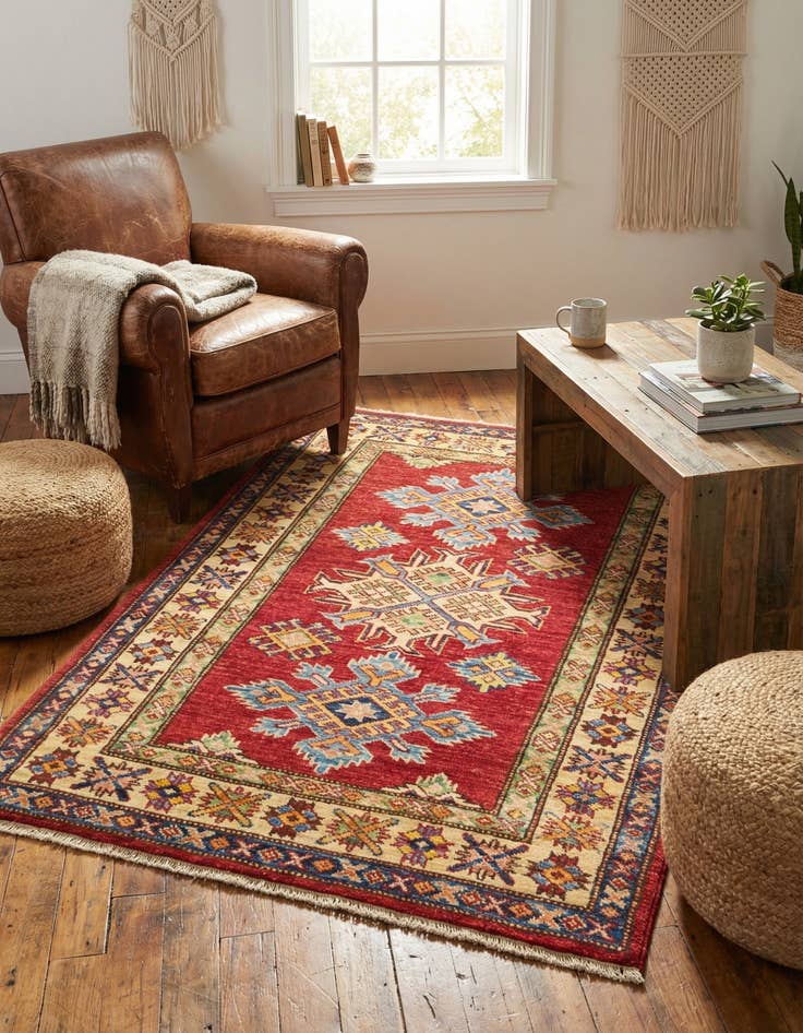 Detail image of 2' 9 x 4'  Hand Knotted Kazak Oriental Rug