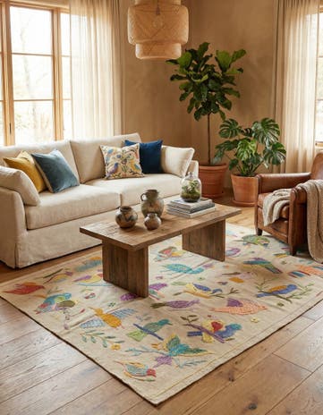 5' 2 x 6' 2 Hand Woven Kilim Suzani Wool Rug