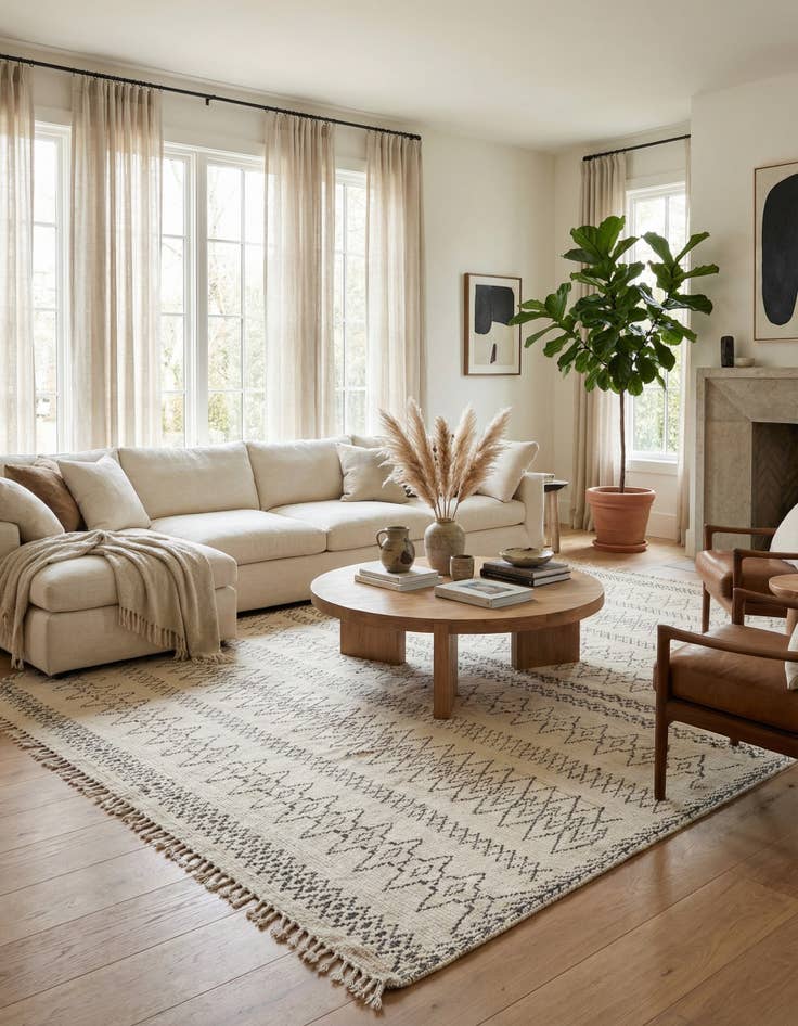 Detail image of 10' 2 x 14'  Hand Knotted Moroccan Wool Rug