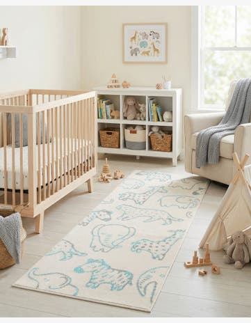 2' 2 x 6' Animals Whimsy Kids Runner Rug